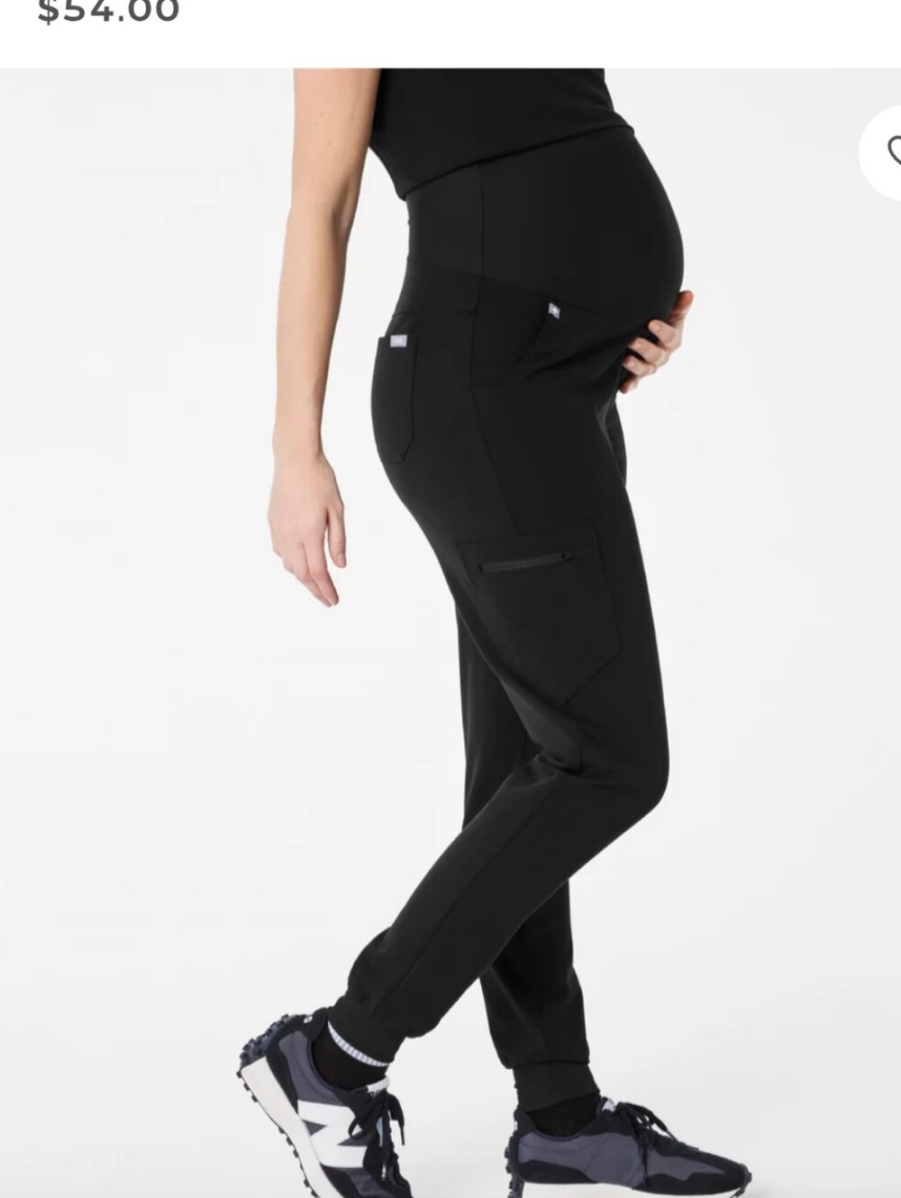 Figs Zamora professional women's maternity medical uniform Jogger black sz XS.